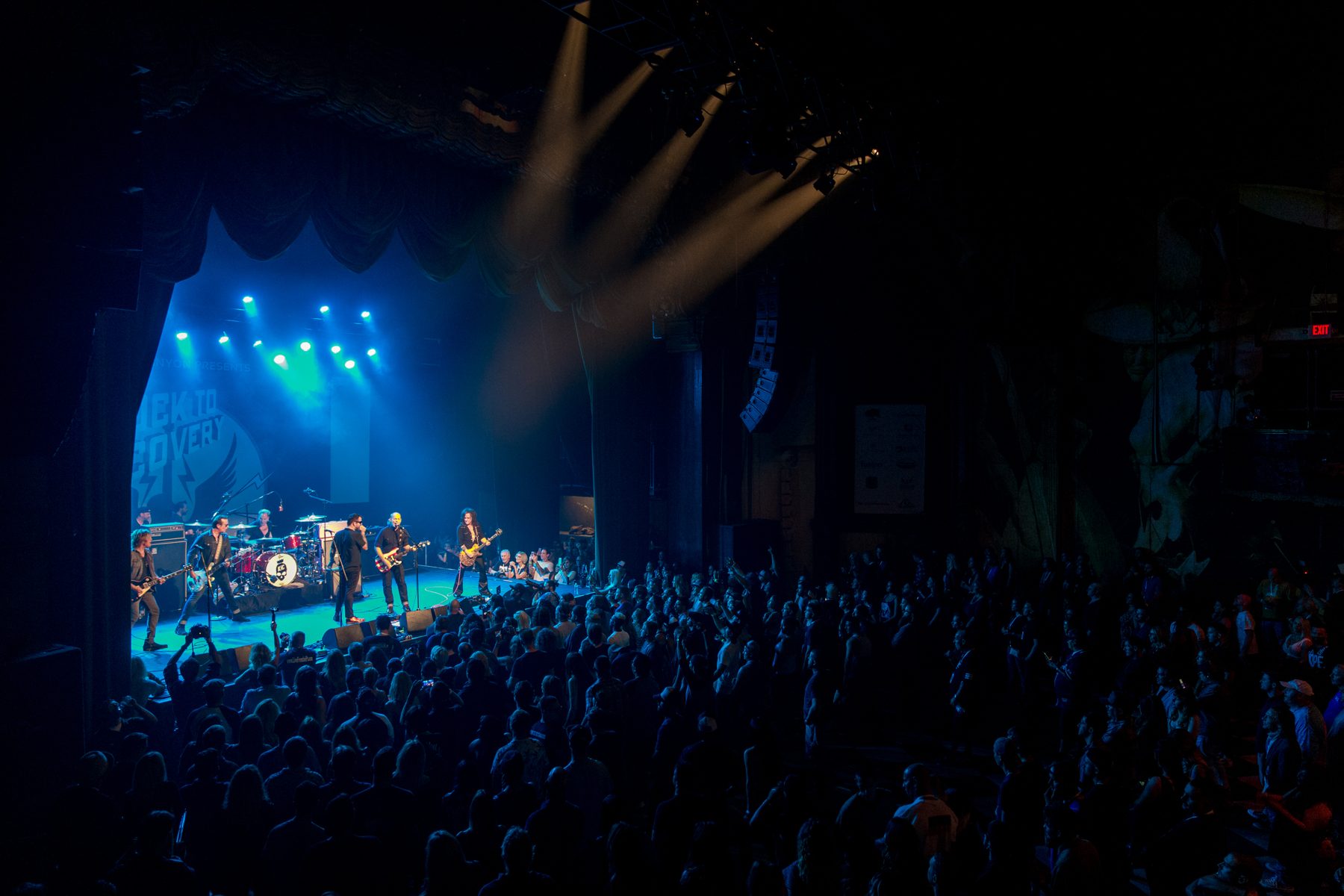 Full house at Hollywood's Fonda Theatre with the All-Star Jam performing under stage lights